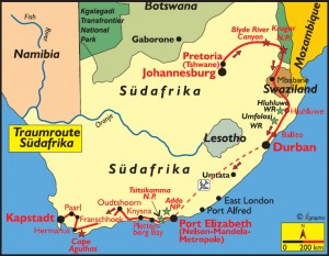 Traumroute Südafrika:Mietwagenrundreise